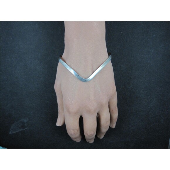 Dainty Sterling Silver Sweater Cuff Bracelet 6 Inches - Picture 6 of 10